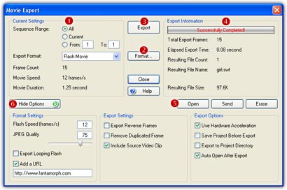 Movie Export Window