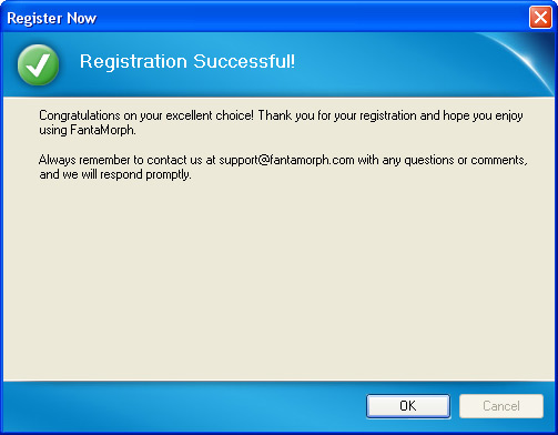 FantaMorph Registered Window